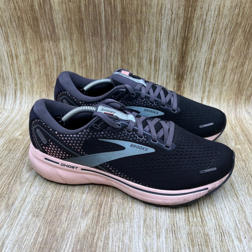 Brooks Ghost 14 Running Shoes Women's Size 9 Black Peach Sneakers 1203561B026